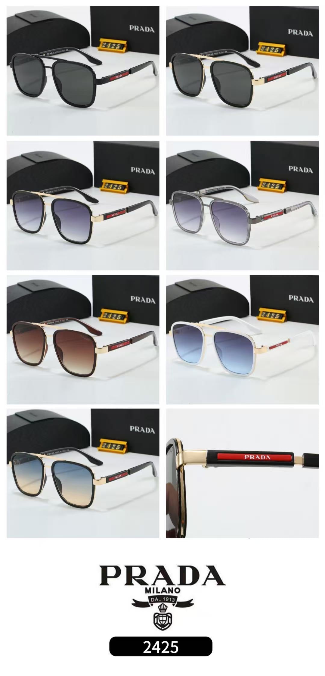 Prada Oversized Two-tone metal Polarized Sunglasses for Unisex – product image 9