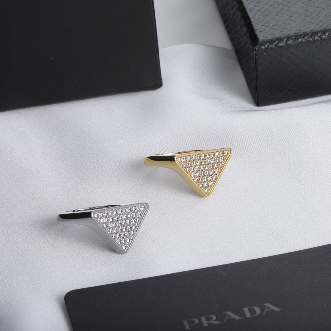 Prada Statement Crystal Triangle Open Ring – Luxury Designer Jewelry – product image 7