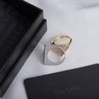 Prada Statement Crystal Triangle Open Ring – Luxury Designer Jewelry – product image 9