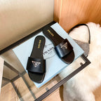 Prada Triangle Logo Flat Slippers – slippers product image 12