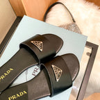 Prada Triangle Logo Flat Slippers – slippers product image 13