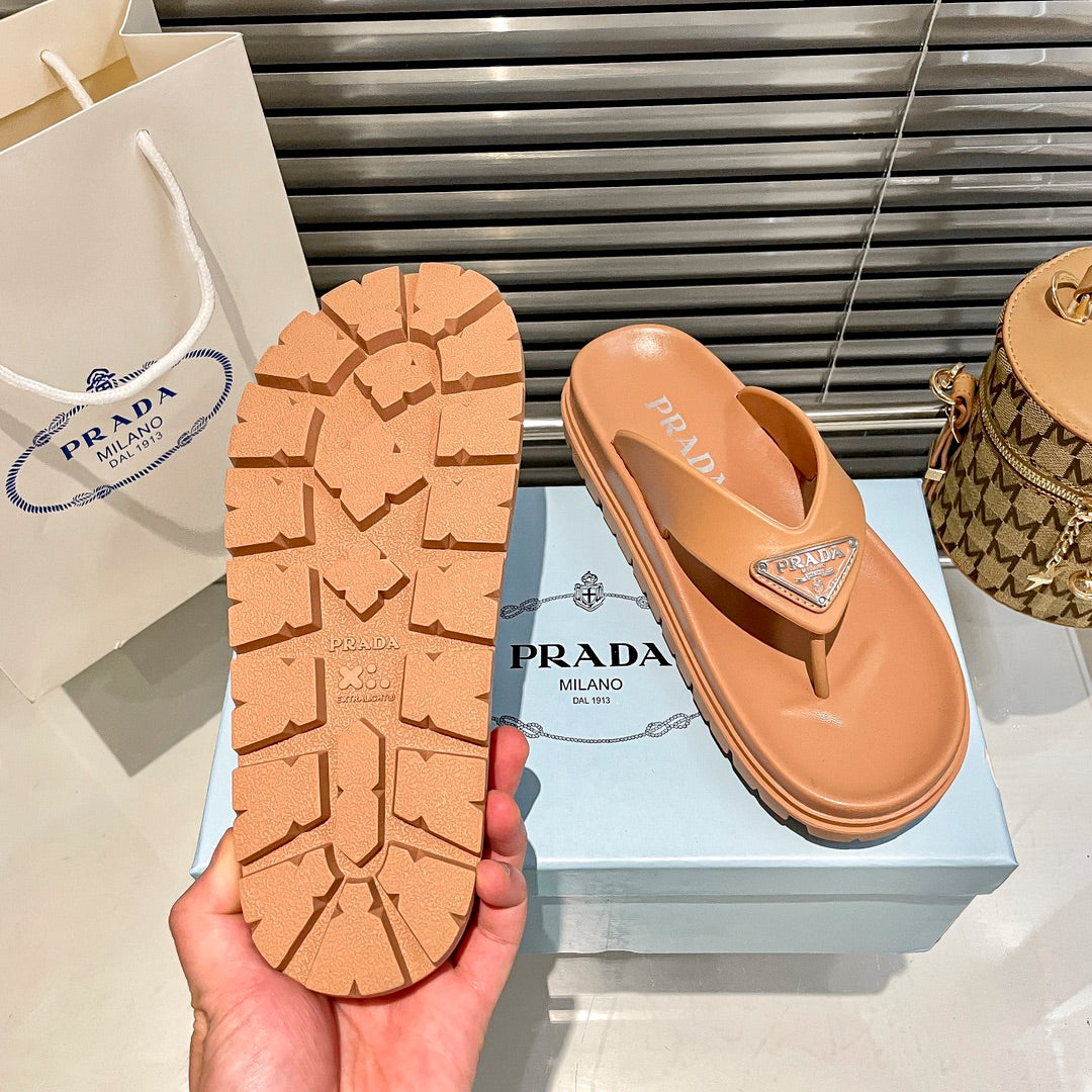 Prada Triangle Logo Rubber Flip Flops – slippers product image 13