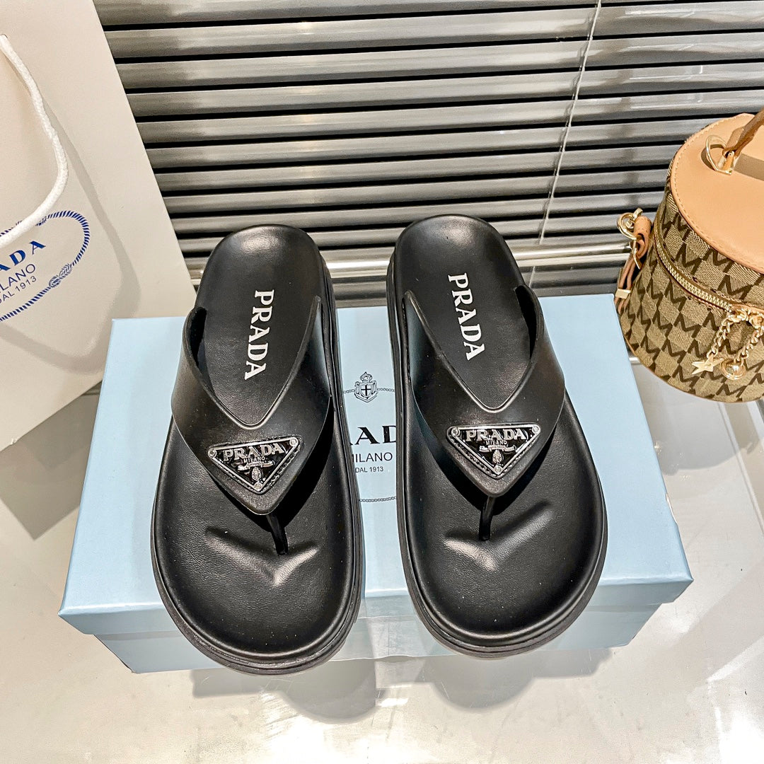 Prada Triangle Logo Rubber Flip Flops – slippers product image 4