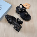 Prada Triangle Logo Thick Sole Cross Sandals – sandals product image 9
