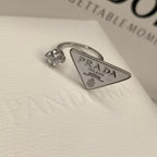 Prada Triangle Symbol Crystal Open Ring – Luxury Designer Jewelry – product image 2
