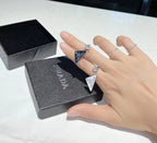 Prada Triangle Symbol Crystal Open Ring – Luxury Designer Jewelry – product image 9
