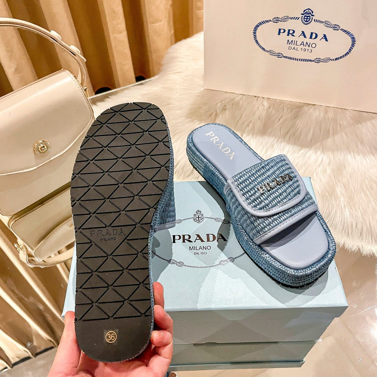 Prada Woven Thick-Soled Slippers – slippers product image 11
