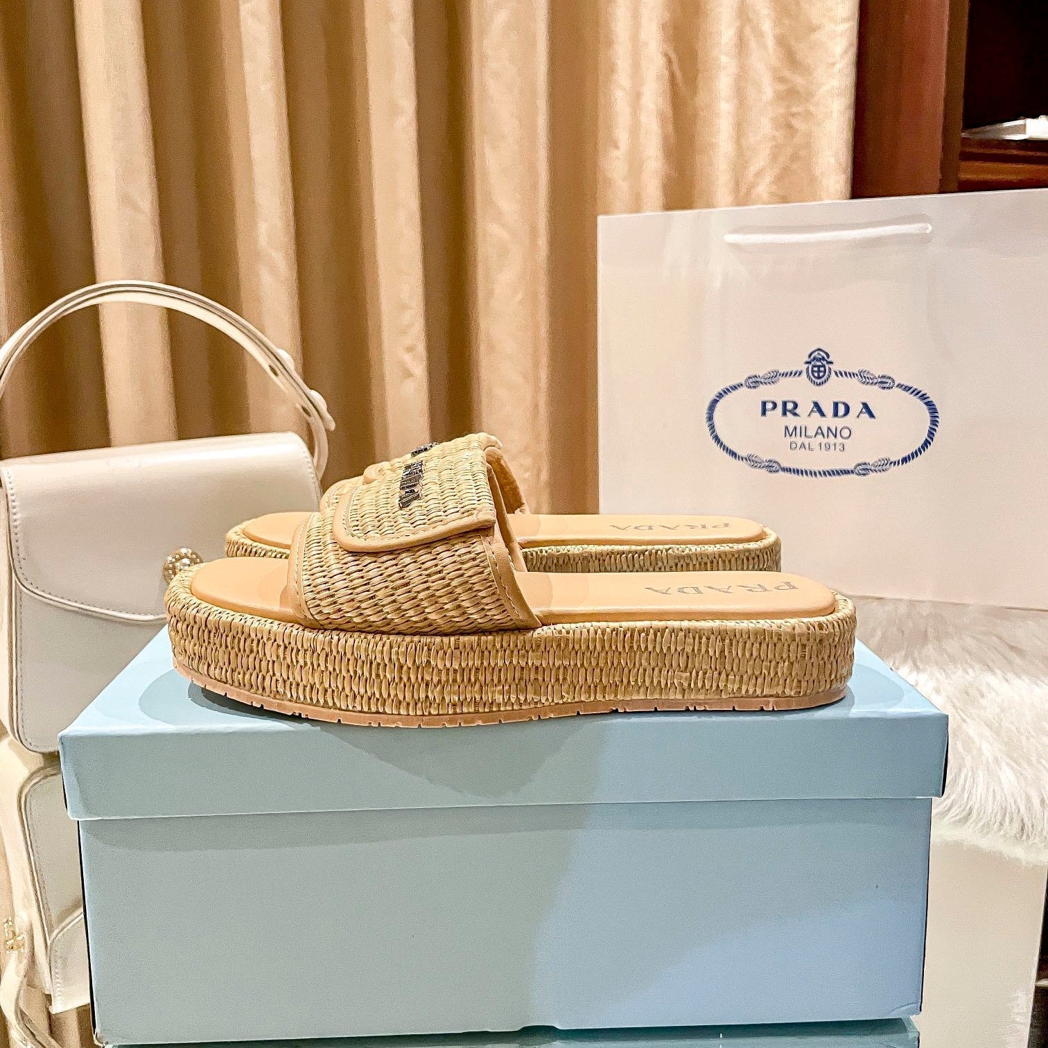 Prada Woven Thick-Soled Slippers – slippers product image 8