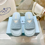 Prada Woven Triangle Logo Slippers – slippers product image 1