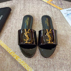 Saint Laurent Classic Gold Signature Flat Slippers – slippers product image 2