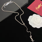 Saint Laurent Crystal Crystal Long Pendant Necklace – Luxury Designer Jewelry – product image 2