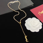 Saint Laurent Crystal Crystal Long Pendant Necklace – Luxury Designer Jewelry – product image 5