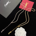 Saint Laurent Crystal Crystal Long Pendant Necklace – Luxury Designer Jewelry – product image 7