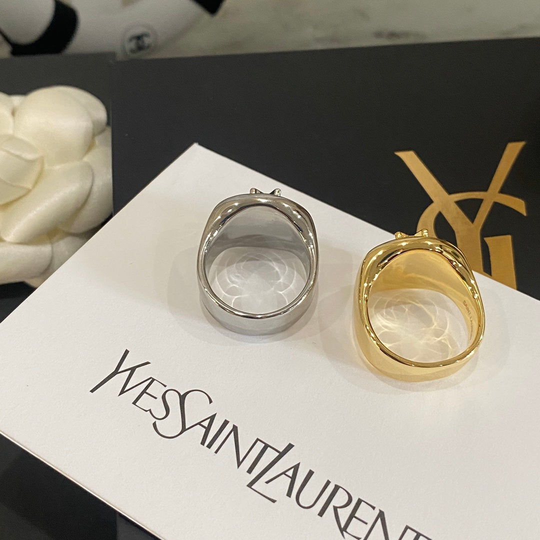 Saint Laurent Elegant Letter Logo Closure Ring – Luxury Designer Jewelry – product image 7
