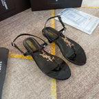 Saint Laurent Logo-embellished leather slingback sandals – sandals product image 10