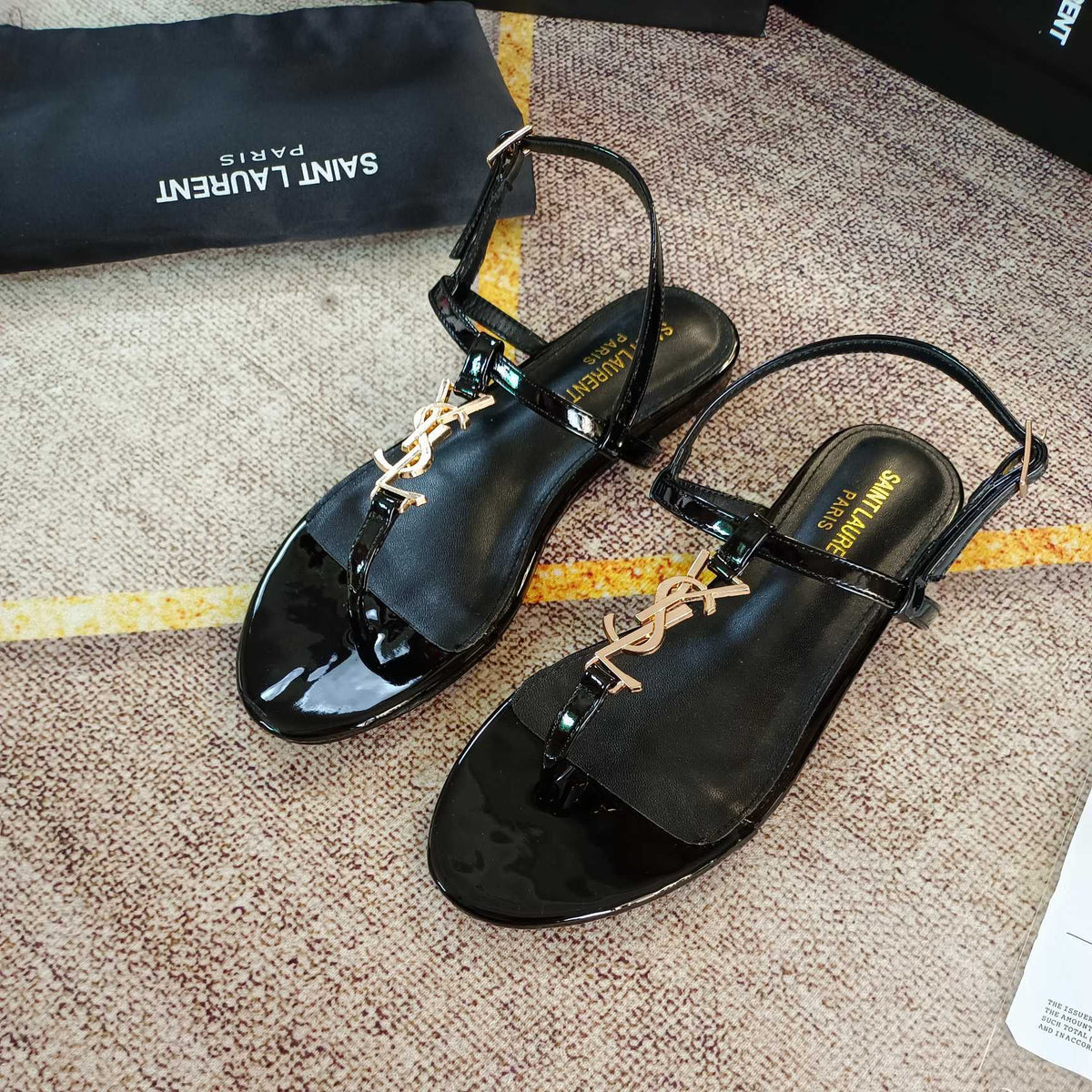 Saint Laurent Logo-embellished leather slingback sandals – sandals product image 11