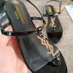 Saint Laurent Logo-embellished leather slingback sandals – sandals product image 12