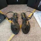 Saint Laurent Logo-embellished leather slingback sandals – sandals product image 2