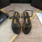 Saint Laurent Logo-embellished leather slingback sandals – sandals product image 3
