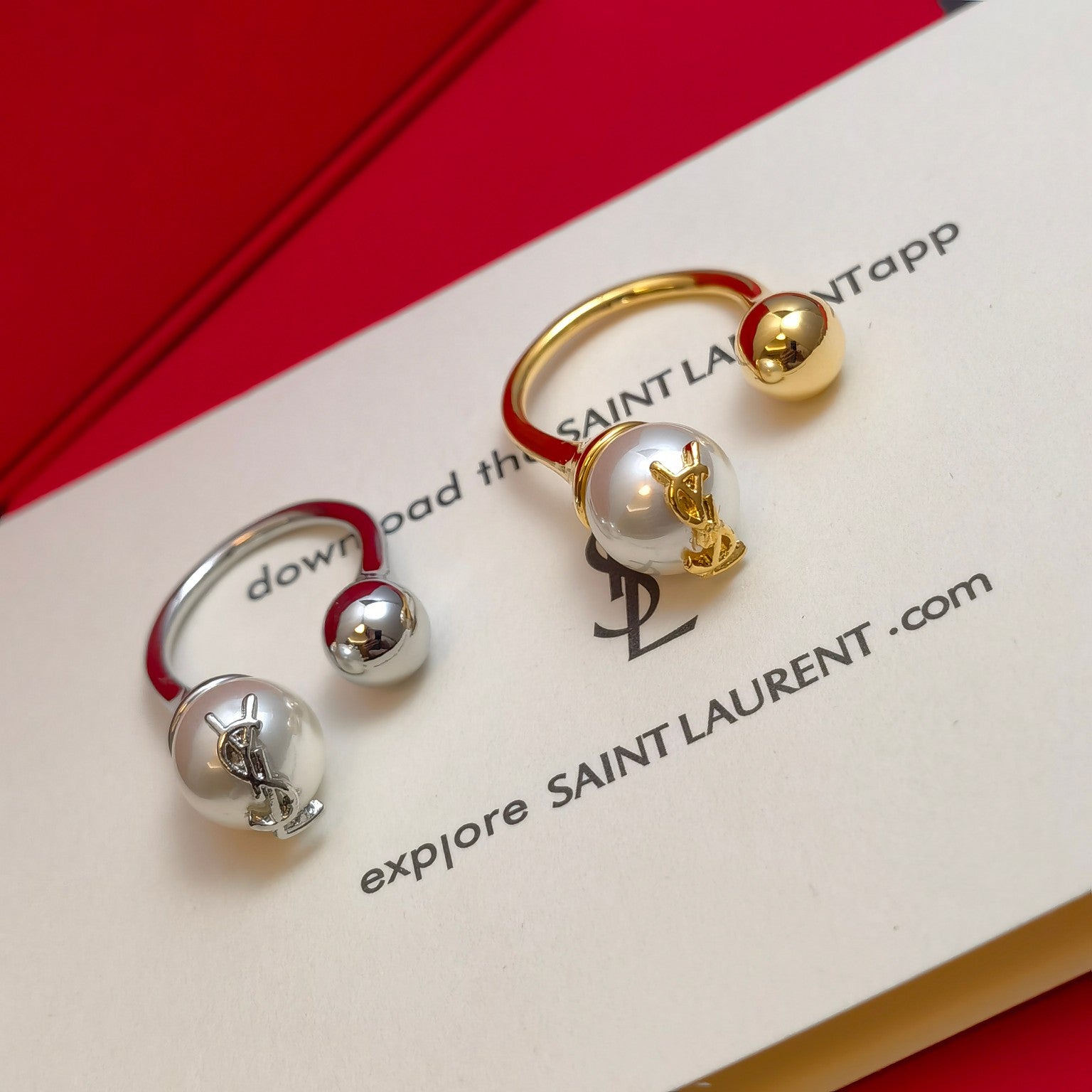 Saint Laurent Pearl Statement Open Ring – Luxury Designer Jewelry – product image 5