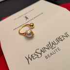 Saint Laurent Pearl Statement Open Ring – Luxury Designer Jewelry – product image 7