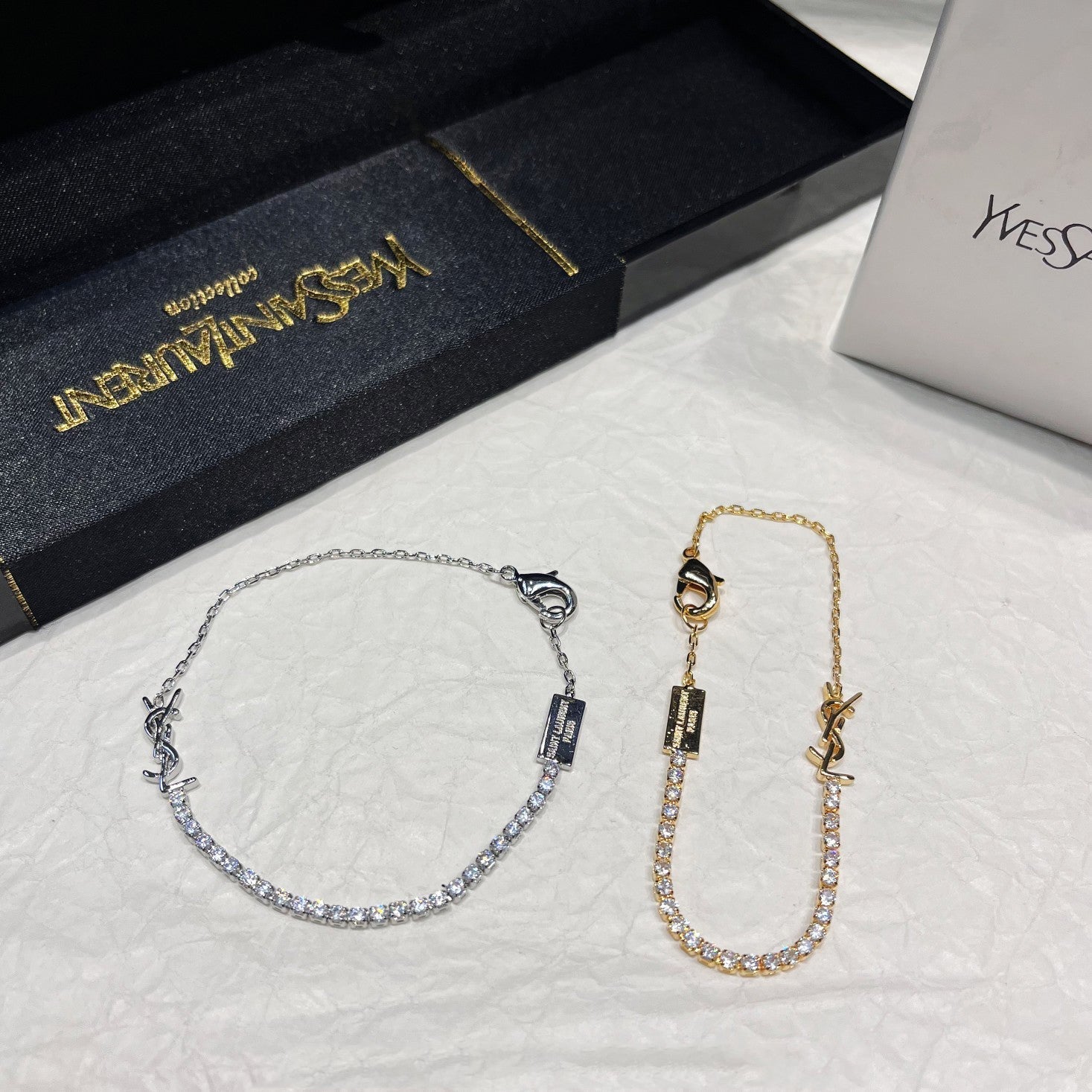 Saint Laurent Rhinestone Logo Bracelet – Luxury Jewelry – product image 5