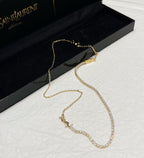Saint Laurent Rhinestone Logo Necklace – Luxury Designer Jewelry – product image 1