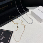 Saint Laurent Rhinestone Logo Necklace – Luxury Designer Jewelry – product image 5