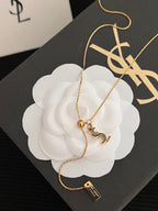 Saint Laurent Y Adjustable Brass Necklace – Luxury Designer Jewelry – product image 1