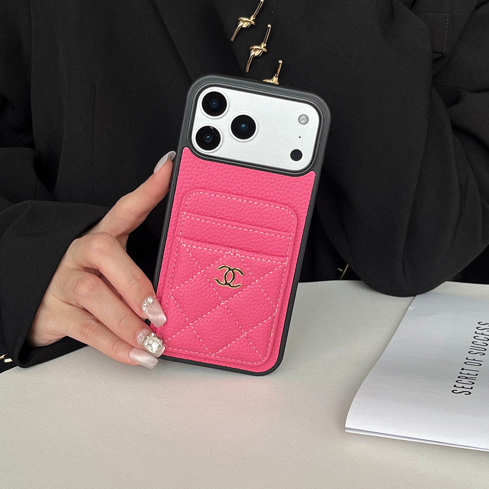 Leather Chanel iPhone 17 Pro Max Case With Card Holder