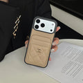 Leather Chanel iPhone 17 Pro Max Case With Card Holder