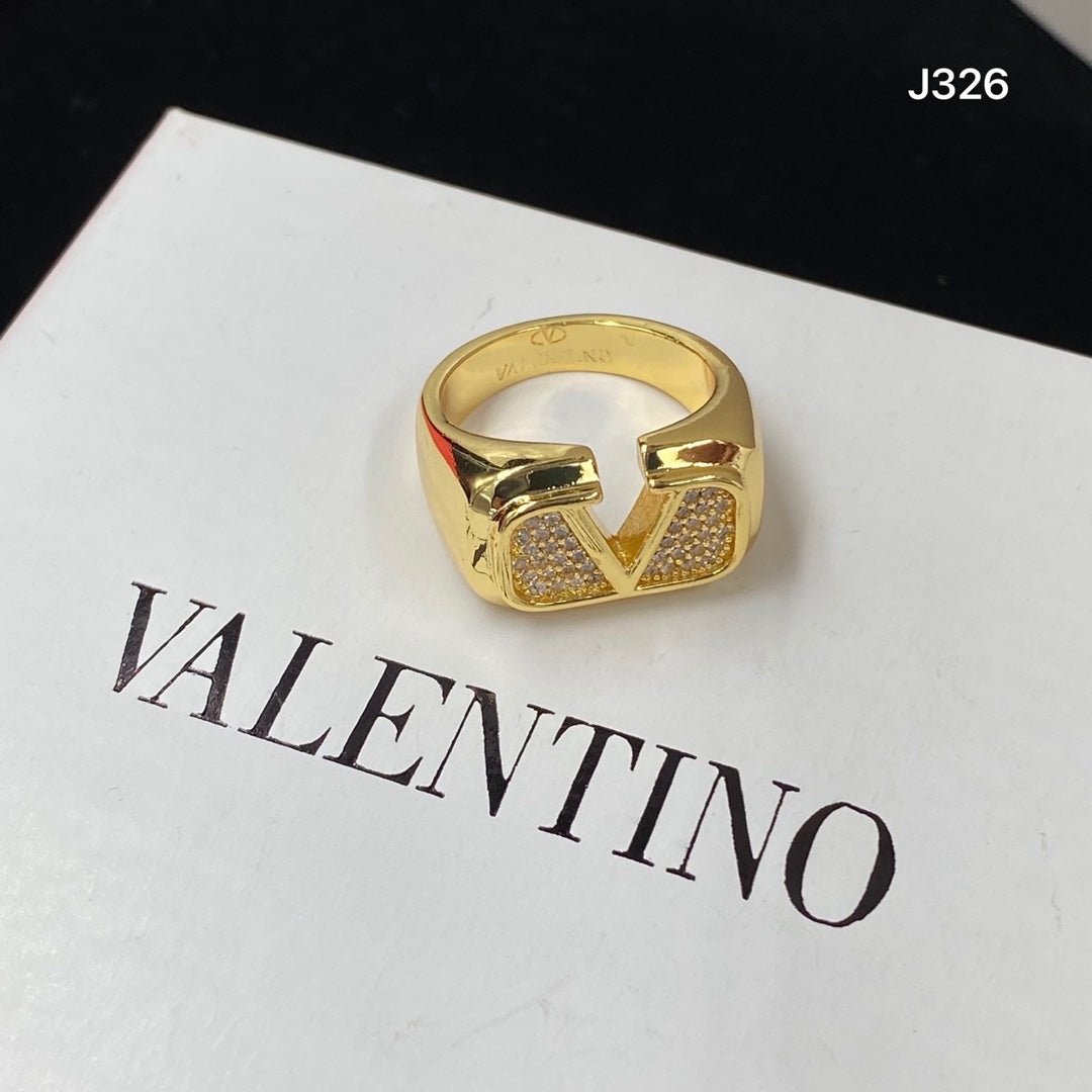 Valentino Crystal Logo Ring – Luxury Designer Jewelry – product image 1