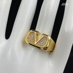 Valentino Crystal Logo Ring – Luxury Designer Jewelry – product image 3