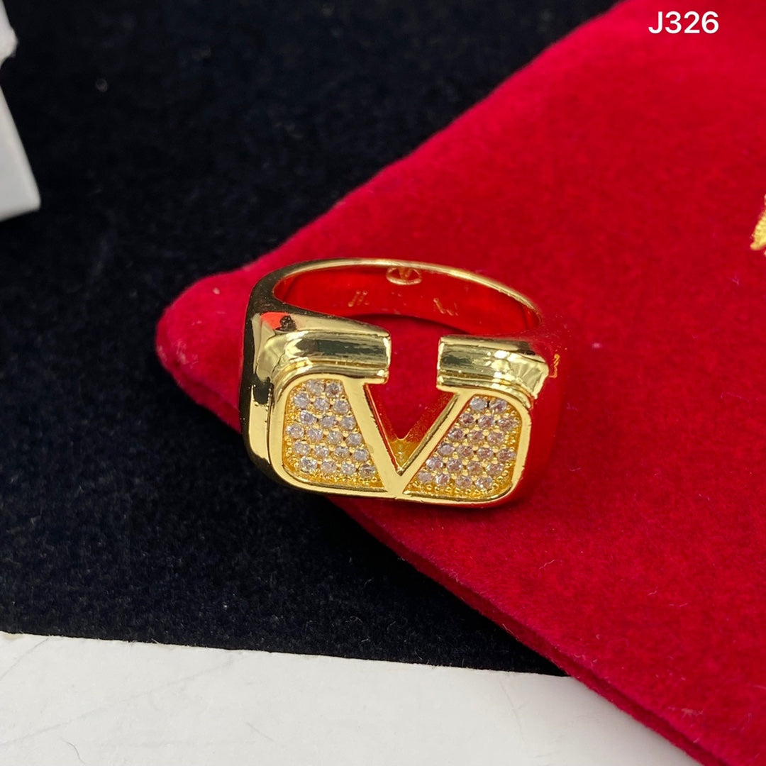 Valentino Crystal Logo Ring – Luxury Designer Jewelry – product image 4