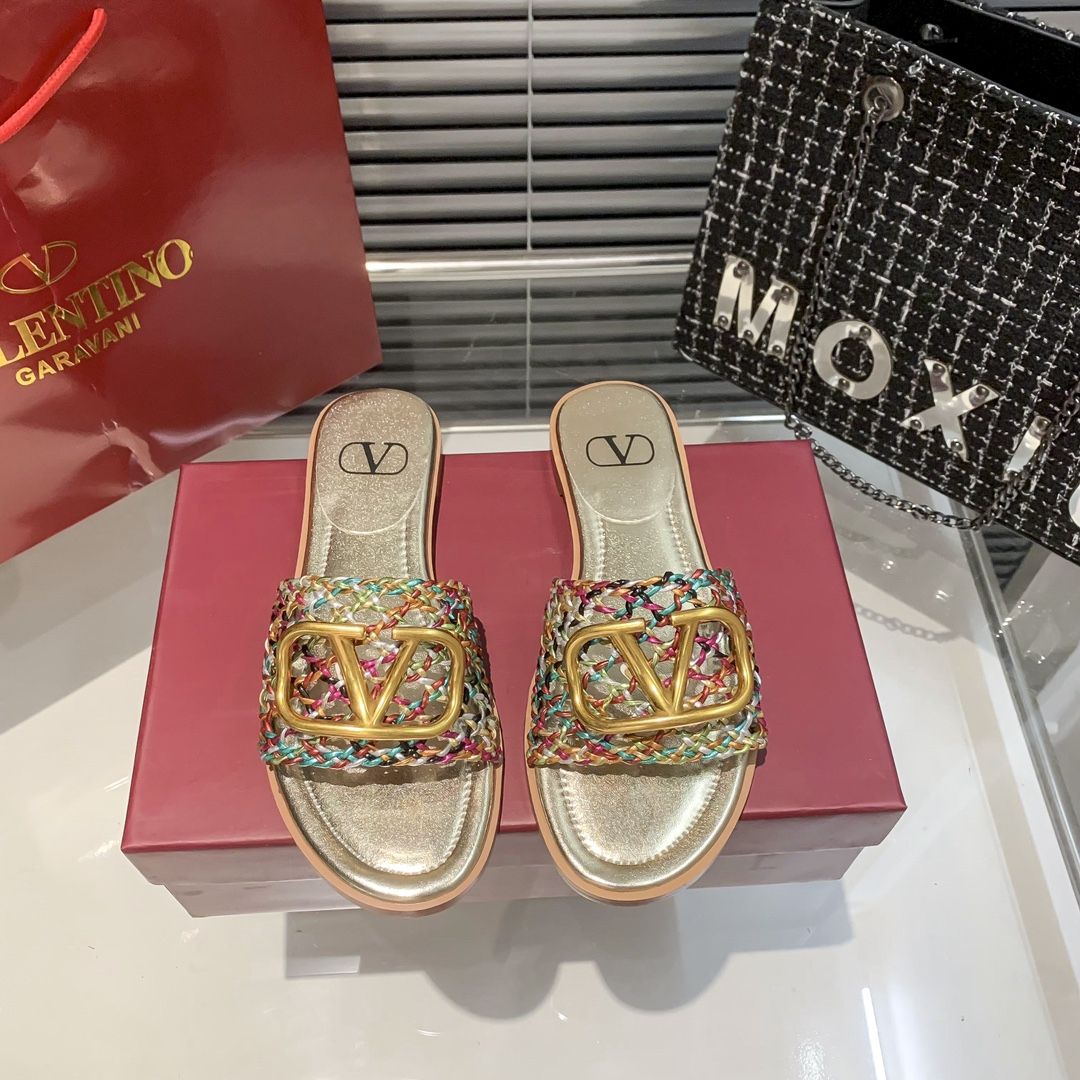 Valentino Cutout Flat Slippers – slippers product image 2