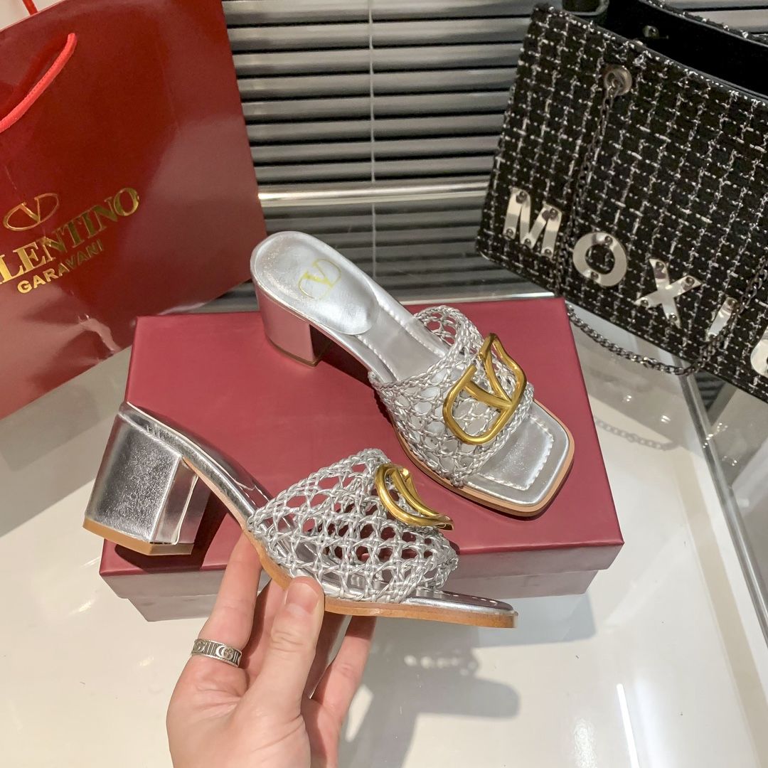 Valentino Hollow High Heel Slippers – slippers product image 10