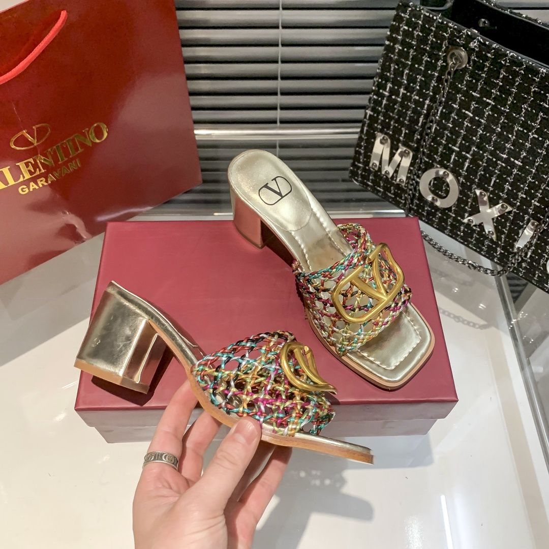 Valentino Hollow High Heel Slippers – slippers product image 3