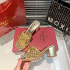 Valentino Hollow High Heel Slippers – slippers product image 6