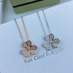 Van Cleef & Arpels Clover Crystal-Set Necklace – Luxury Designer Jewelry – product image 7