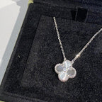 Van Cleef & Arpels Guilloche Four-leaf Clover Necklace – Luxury Designer Jewelry – product image 1