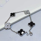 Van Cleef & Arpels Inter-Crystal Black Chalcedony Five Flower Bracelet – Luxury Jewelry – product image 2
