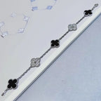 Van Cleef & Arpels Inter-Crystal Black Chalcedony Five Flower Bracelet – Luxury Jewelry – product image 3