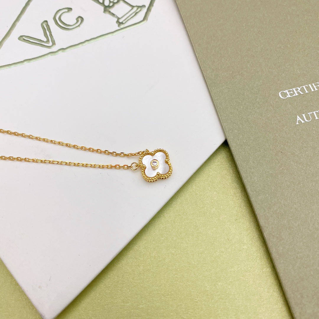 Van Cleef & Arpels White Shell Crystal Necklace – Luxury Designer Jewelry – product image 5