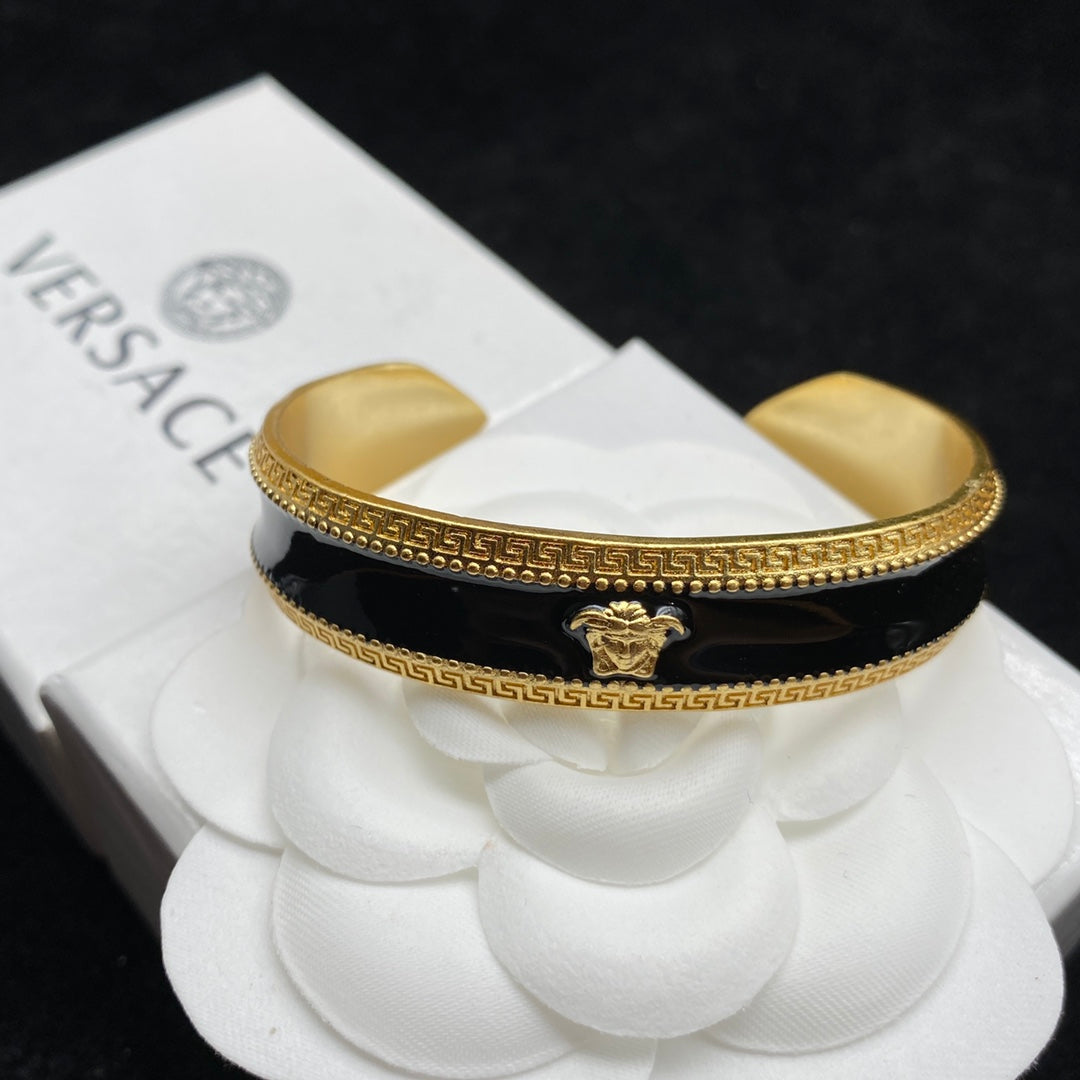 Versace Black Epoxy Open Bracelet – Luxury Jewelry – product image 1