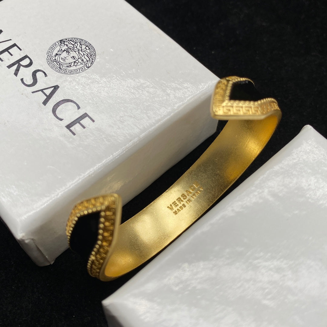 Versace Black Epoxy Open Bracelet – Luxury Jewelry – product image 2