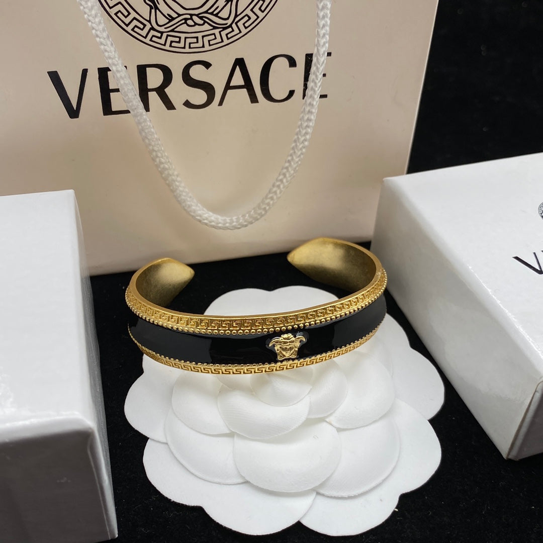 Versace Black Epoxy Open Bracelet – Luxury Jewelry – product image 3