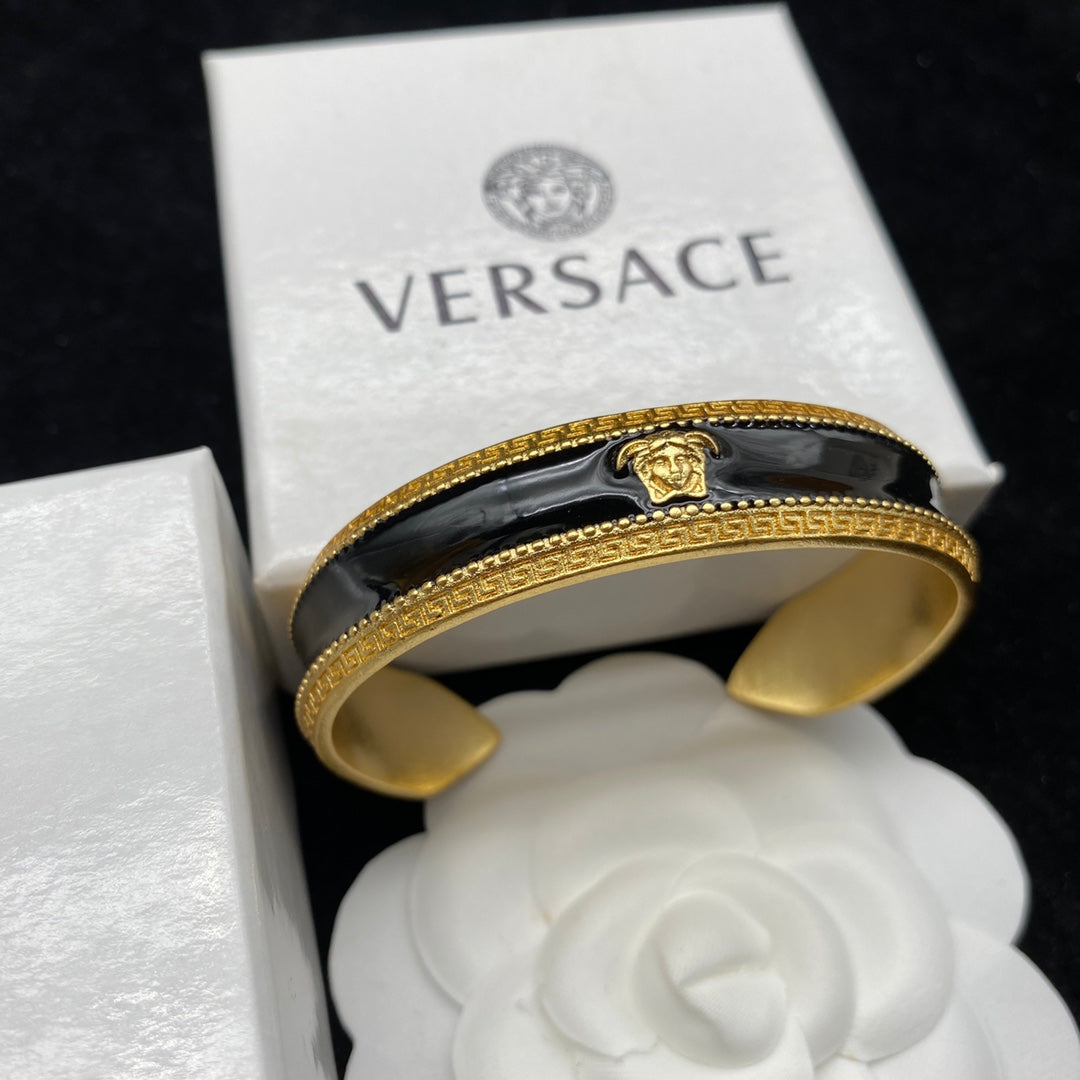 Versace Black Epoxy Open Bracelet – Luxury Jewelry – product image 6