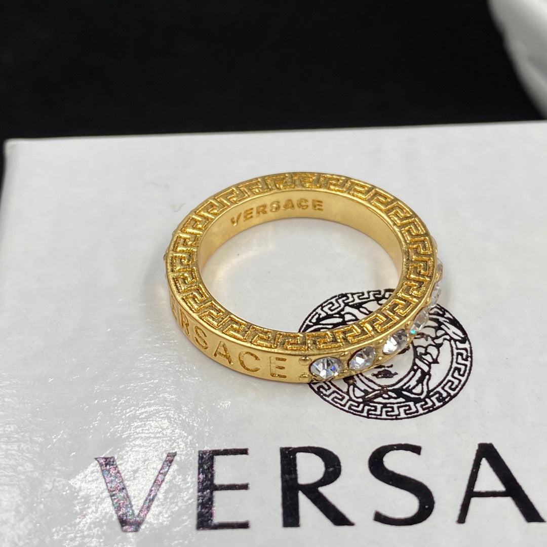 Versace Labyrinth Series Crystal Ring – Luxury Designer Jewelry – product image 1