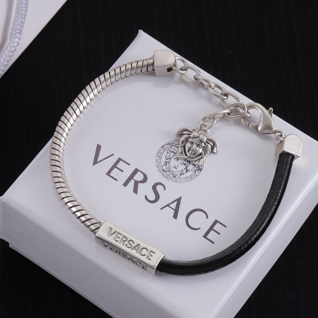 Versace Logo-Engraved Polished Finish Bracelet – Luxury Jewelry – product image 1