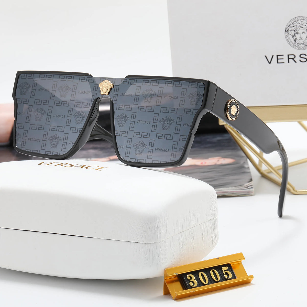 Versace Oversized Retro Printed Squre Sunglasses for Unisex – product image 2